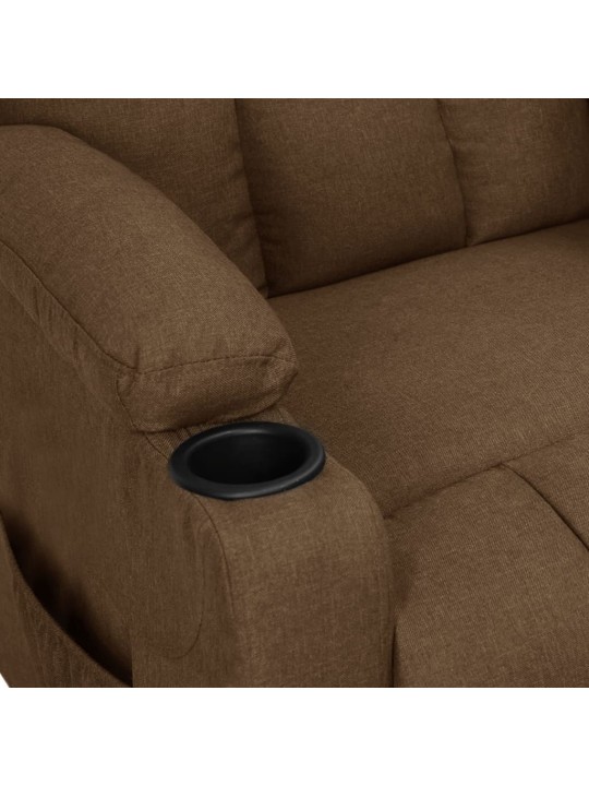 Zvedací křeslo hnědé textil