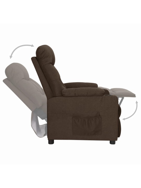 Zvedací křeslo tmavě hnědé textil