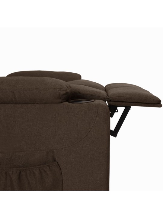 Zvedací křeslo tmavě hnědé textil