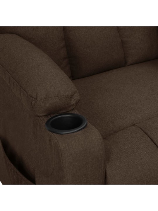 Zvedací křeslo tmavě hnědé textil