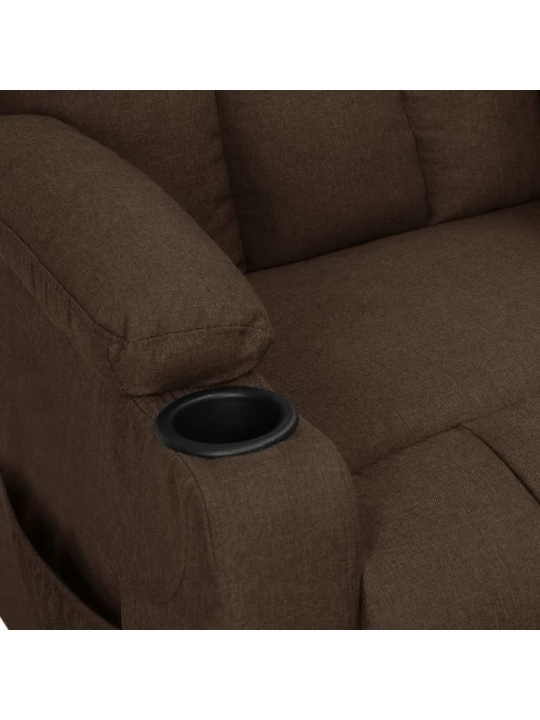 Zvedací křeslo tmavě hnědé textil