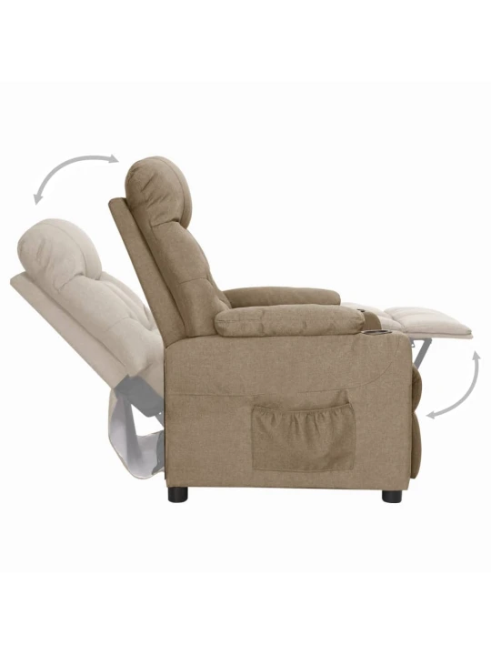 Zvedací křeslo taupe textil
