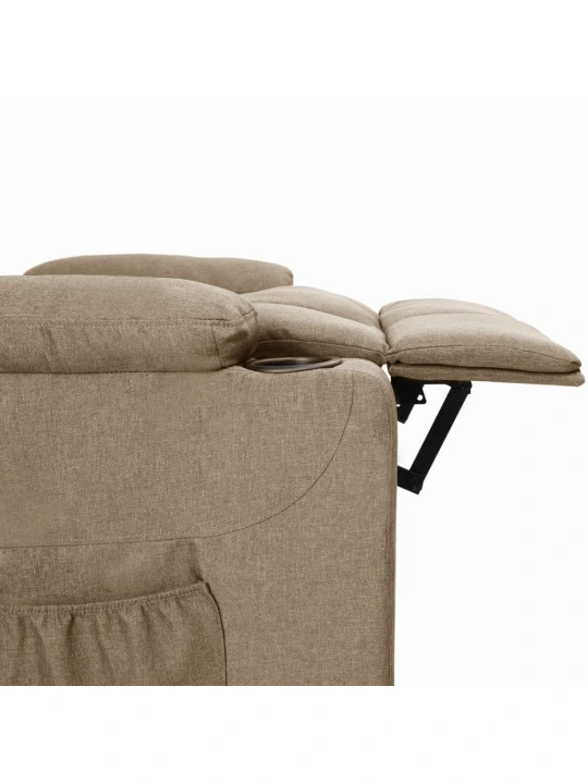 Zvedací křeslo taupe textil