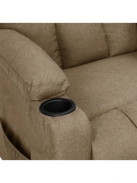 Zvedací křeslo taupe textil