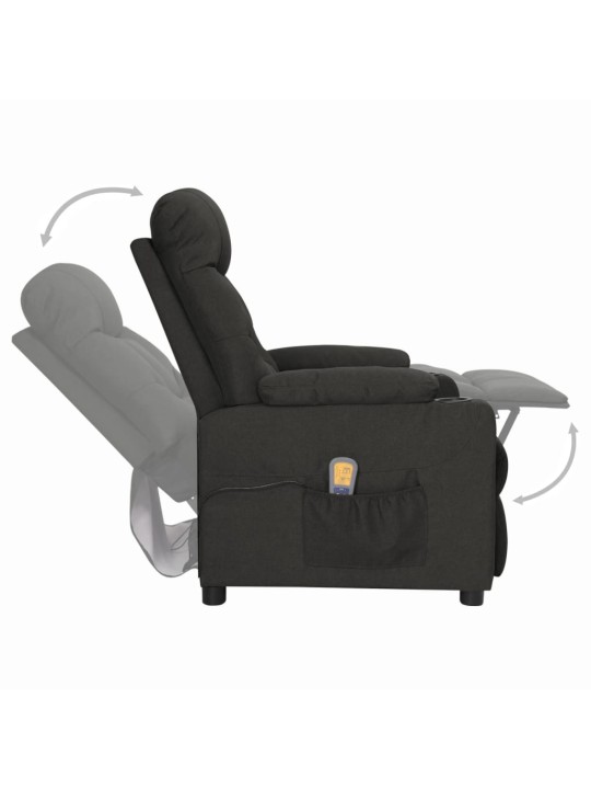 Zvedací masážní křeslo černé textil