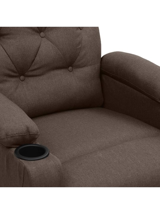 Zvedací křeslo hnědé textil