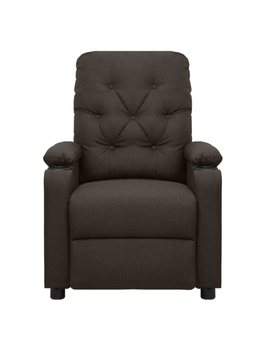 Zvedací křeslo tmavě hnědé textil