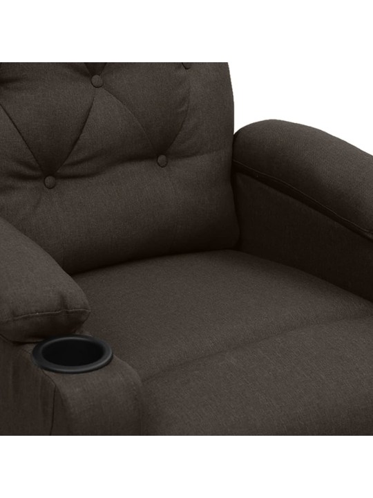 Zvedací křeslo tmavě hnědé textil