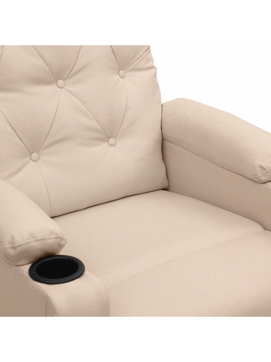 Zvedací křeslo krémové textil