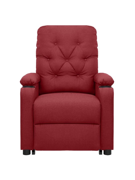 Zvedací masážní křeslo vínové textil