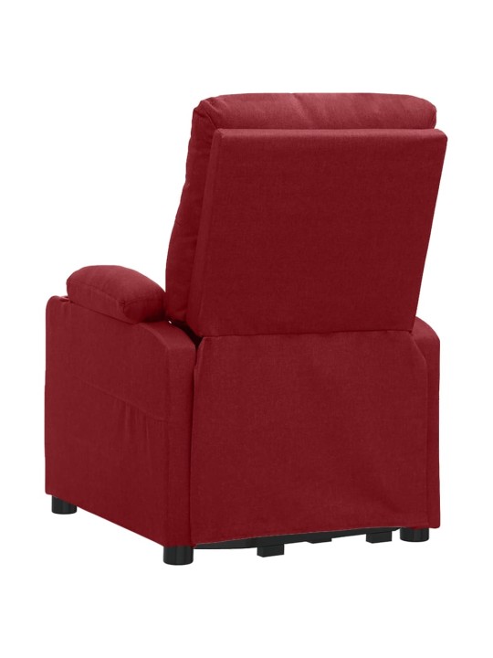 Zvedací masážní křeslo vínové textil