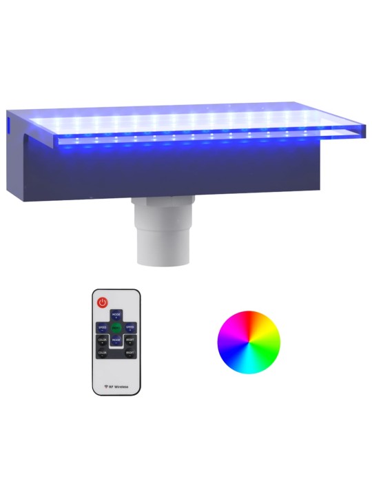 Přelivový vodopád s RGB LED osvětlením akryl 30 cm