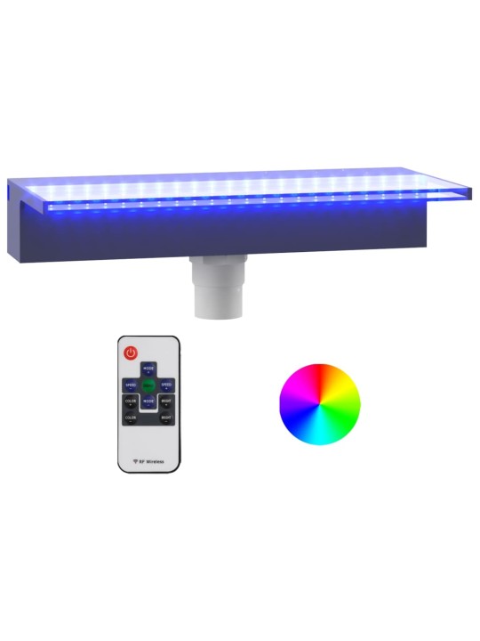 Přelivový vodopád s RGB LED osvětlením akryl 45 cm