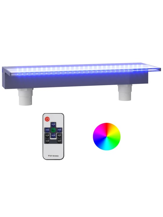 Přelivový vodopád s RGB LED osvětlením akryl 60 cm