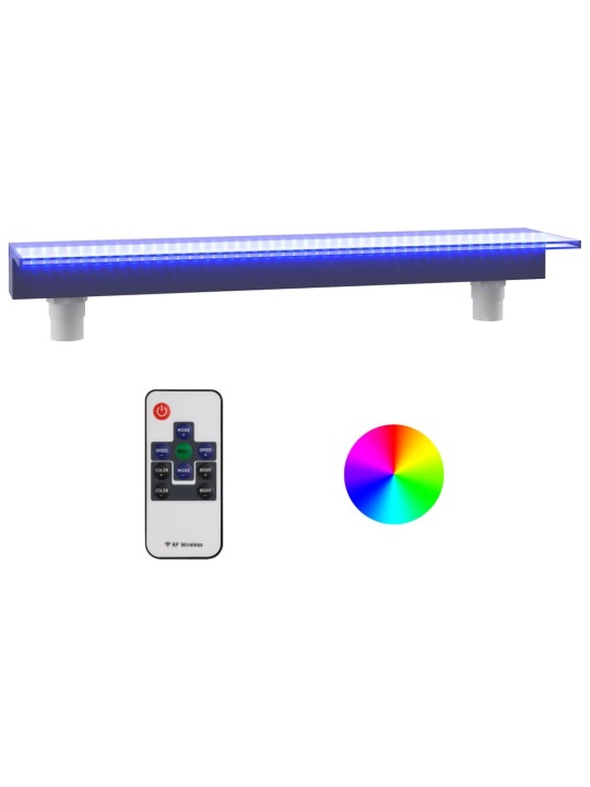 Přelivový vodopád s RGB LED osvětlením akryl 90 cm