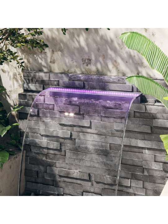Přelivový vodopád s RGB LED osvětlením akryl 90 cm