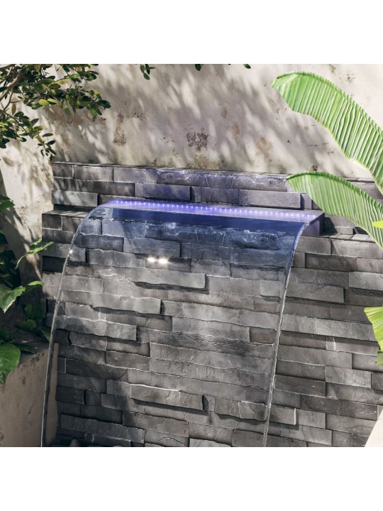 Přelivový vodopád s RGB LED osvětlením akryl 108 cm