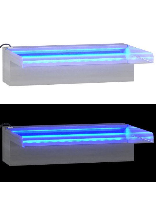 Přelivový vodopád s RGB LED osvětlením nerezová ocel 30 cm
