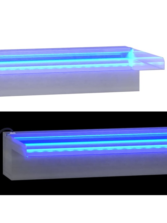 Přelivový vodopád s RGB LED osvětlením nerezová ocel 45 cm