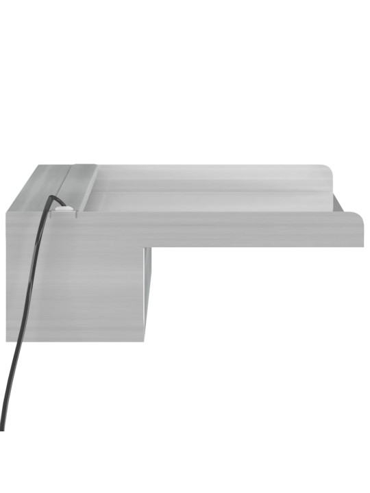 Přelivový vodopád s RGB LED osvětlením nerezová ocel 45 cm