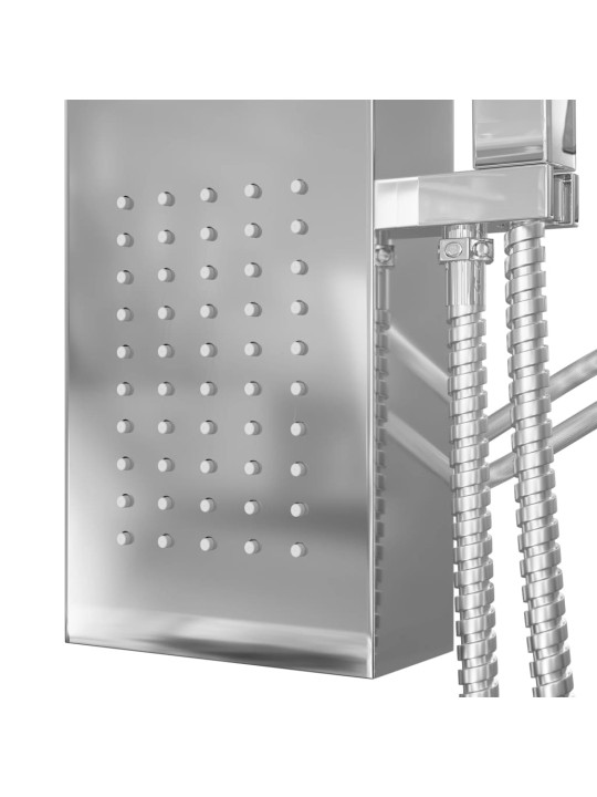 Sprchový panel set z nerezové oceli čtvercový