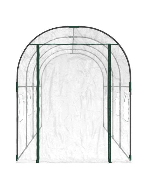 Skleník průhledný 160 x 400 x 190 cm PVC práškově lakovaná ocel