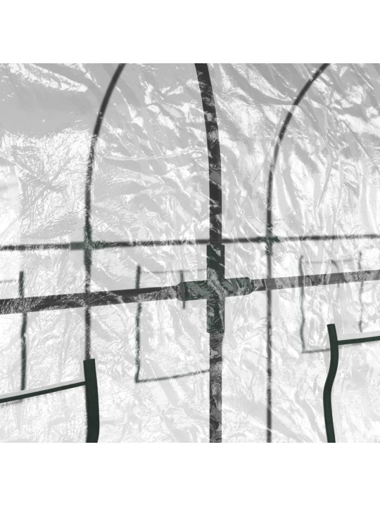 Skleník průhledný 160 x 400 x 190 cm PVC práškově lakovaná ocel