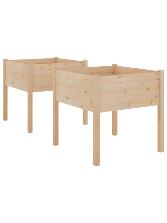 Zahradní truhlíky 2 ks 70 x 70 x 70 cm masivní borovice