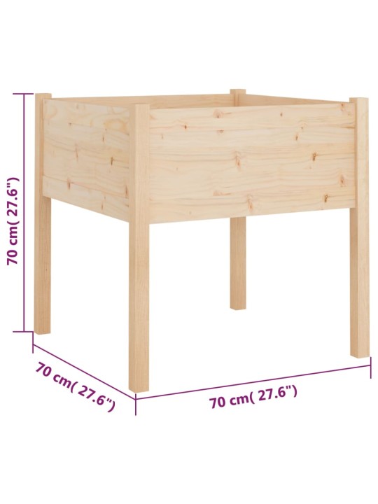 Zahradní truhlíky 2 ks 70 x 70 x 70 cm masivní borovice