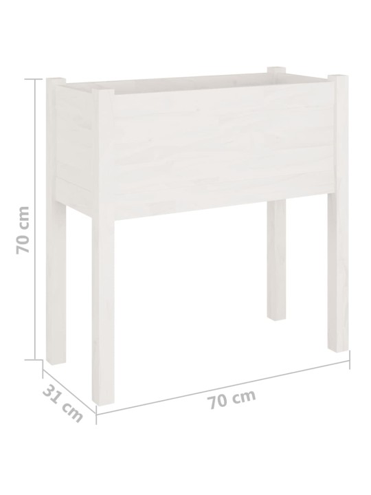 Zahradní truhlíky 2 ks bílé 70 x 31 x 70 cm masivní borovice