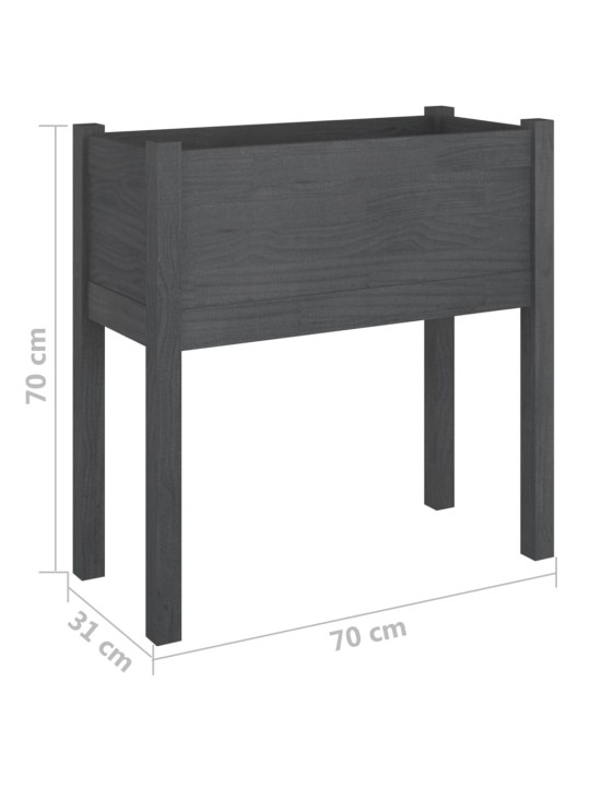 Zahradní truhlíky 2 ks šedé 70 x 31 x 70 cm masivní borovice