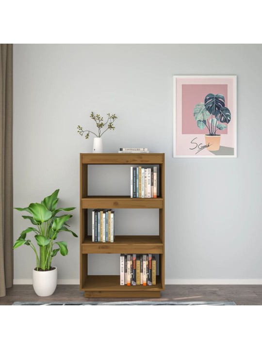 Knihovna/dělicí stěna medově hnědá 60x35x103cm masivní borovice