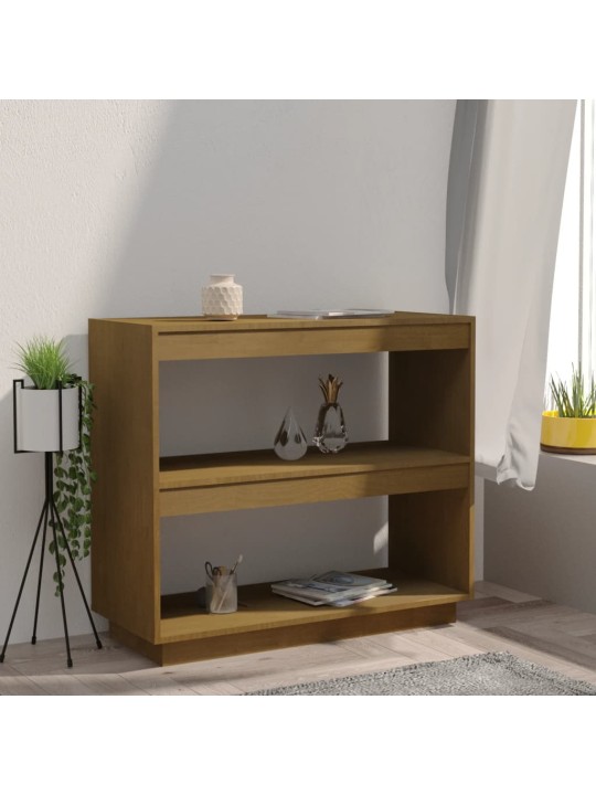 Knihovna medově hnědá 80 x 35 x 71 cm masivní borovice