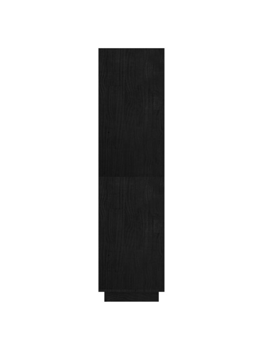 Knihovna / dělicí stěna černá 80 x 35 x 135 cm masivní borovice