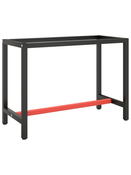 Rám pracovního stolu matně černý a červený 110 x 50 x 79 cm kov