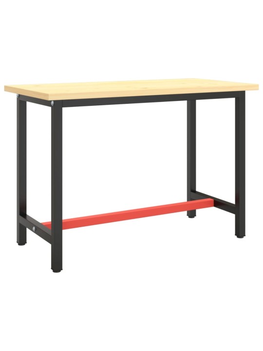 Rám pracovního stolu matně černý a červený 110 x 50 x 79 cm kov