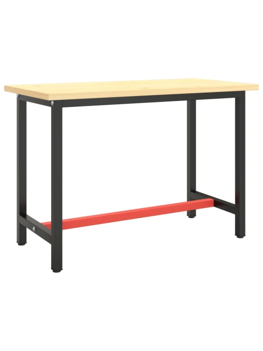 Rám pracovního stolu matně černý a červený 110 x 50 x 79 cm kov