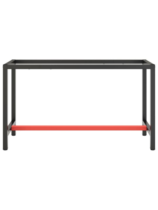 Rám pracovního stolu matně černý a červený 140 x 50 x 79 cm kov