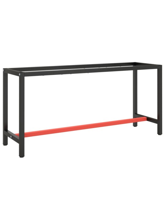Rám pracovního stolu matně černý a červený 170 x 50 x 79 cm kov