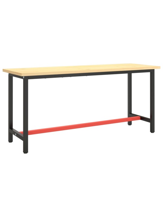Rám pracovního stolu matně černý a červený 170 x 50 x 79 cm kov