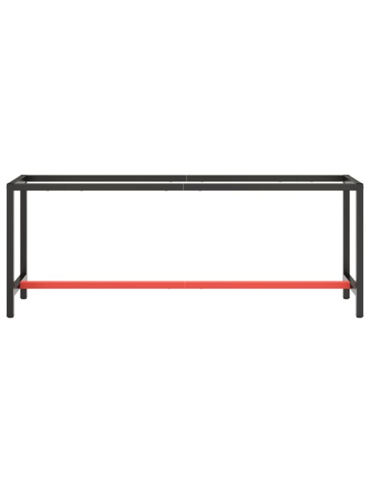 Rám pracovního stolu matně černý a červený 210 x 50 x 79 cm kov