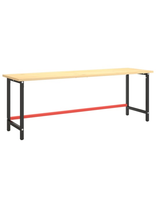 Rám pracovního stolu matně černý a matně červený 220x57x79 cm