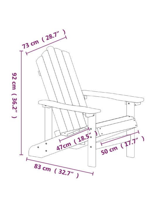 Zahradní křeslo Adirondack HDPE hnědé