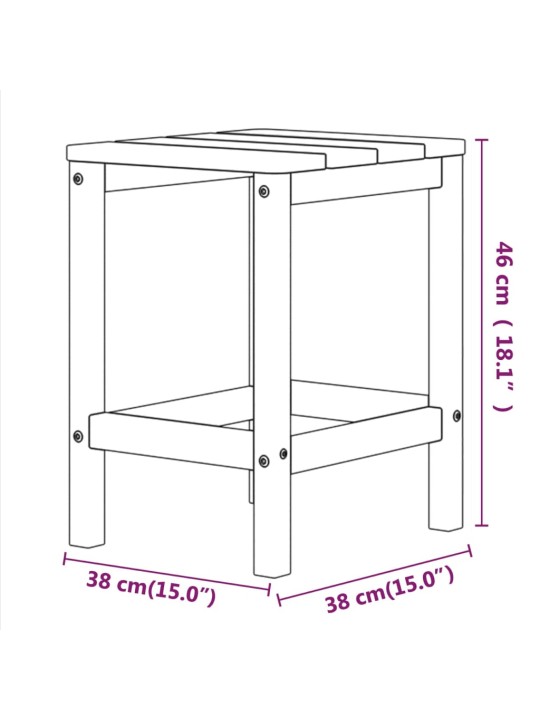 Zahradní stolek Adirondack antracitový 38 x 38 x 46 cm HDPE