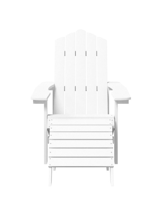 Zahradní křeslo Adirondack s podnožkou HDPE bílé