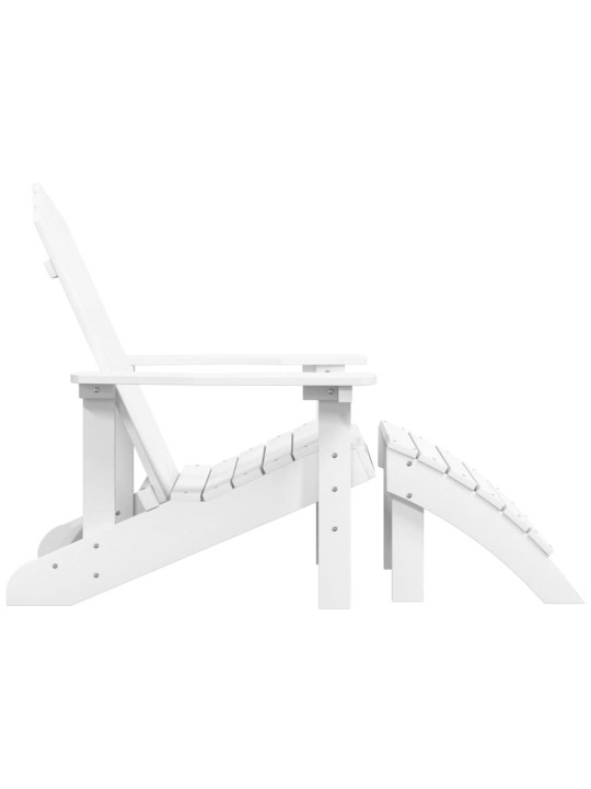 Zahradní křeslo Adirondack s podnožkou HDPE bílé