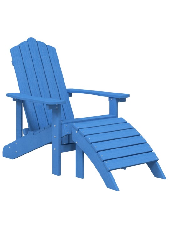 Zahradní křeslo Adirondack s podnožkou HDPE akvamarínové