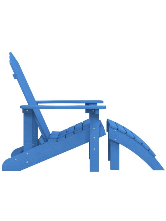 Zahradní křeslo Adirondack s podnožkou HDPE akvamarínové