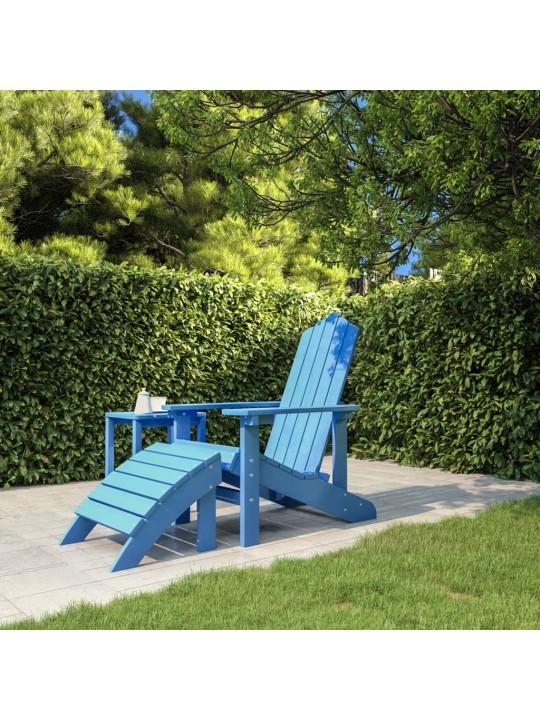 Zahradní křeslo Adirondack s podnožkou HDPE akvamarínové