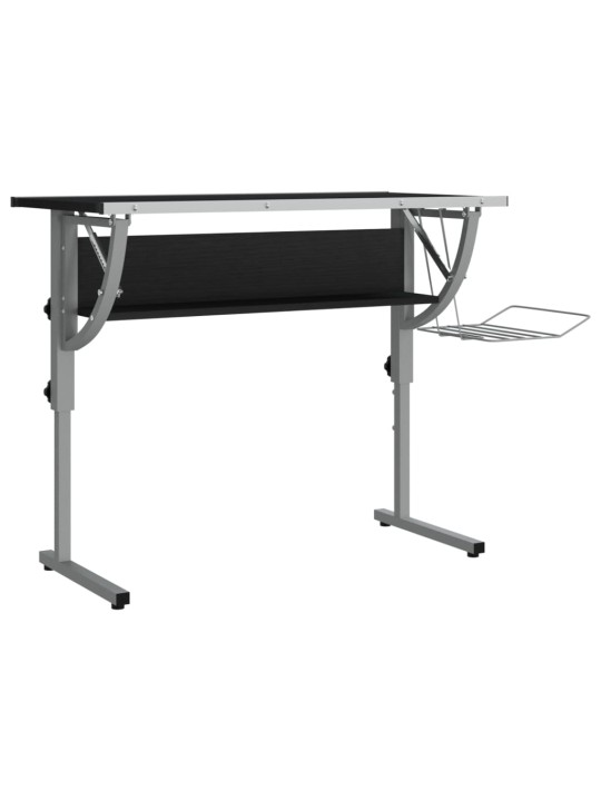Řemeslný stůl černý a šedý 110x53x(58–87) cm kompozit a ocel